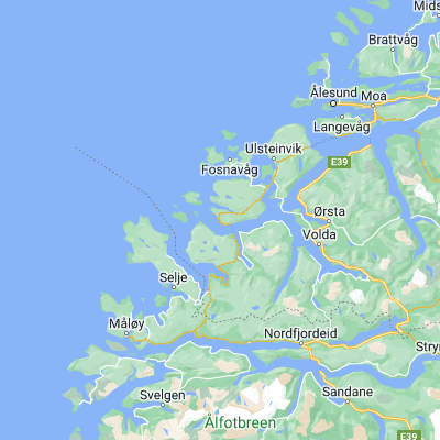Map showing location of Larsnes (62.202820, 5.577290)