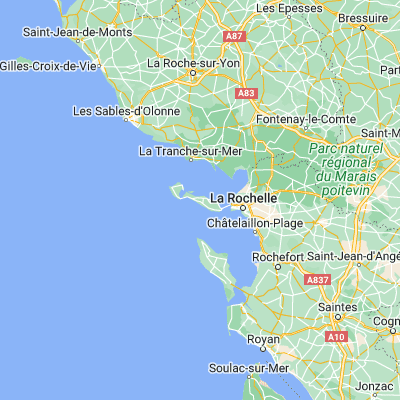 Map showing location of Le Bois-Plage-en-Ré (46.186590, -1.392670)