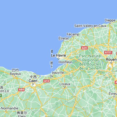 Map showing location of Le Havre (49.493800, 0.107670)