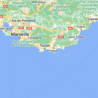 Map showing location of Le Pradet (43.106610, 6.017180)