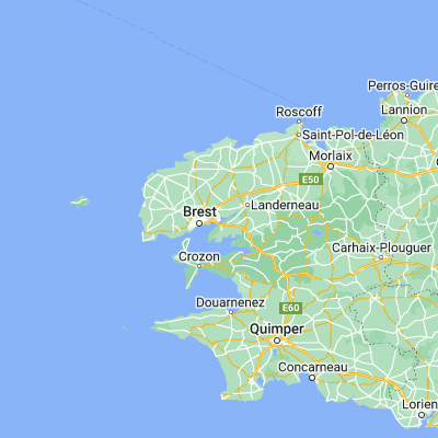 Map showing location of Le Relecq-Kerhuon (48.406910, -4.393590)