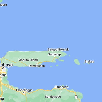 Map showing location of Lebak (-6.886500, 113.785500)