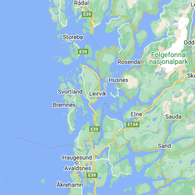 Map showing location of Leirvik (59.779770, 5.500510)