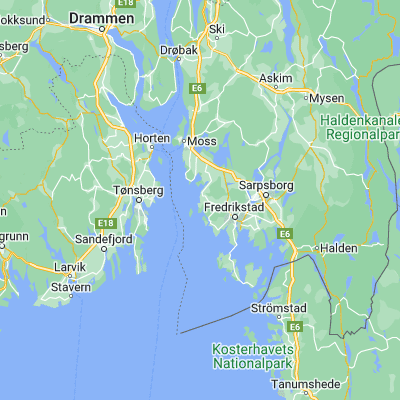 Map showing location of Lervik (59.266670, 10.750000)