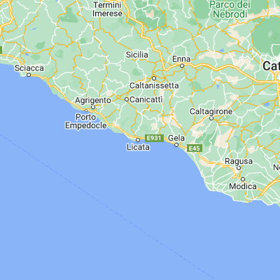 Map showing location of Licata (37.107140, 13.946070)
