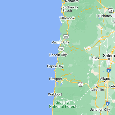 Map showing location of Lincoln City (44.958160, -124.017890)