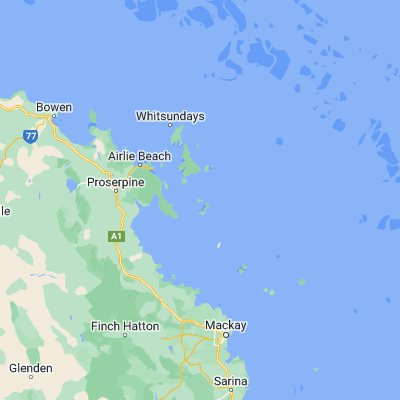 Map showing location of Lindeman Island (-20.445550, 149.042510)