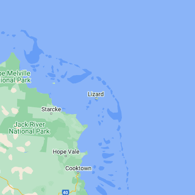 Map showing location of Lizard Island (-14.662840, 145.463520)