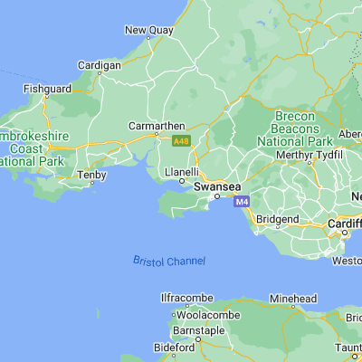 Map showing location of Llanelli (51.681950, -4.161910)