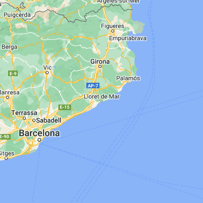 Map showing location of Lloret de Mar (41.699930, 2.845650)
