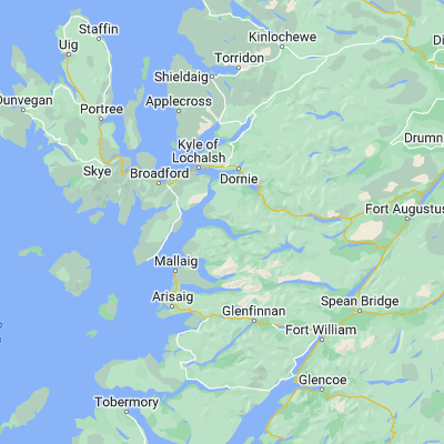 Map showing location of Loch Hourn (57.133330, -5.600000)
