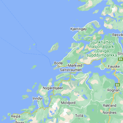 Map showing location of Løpsmarka (67.313430, 14.449340)