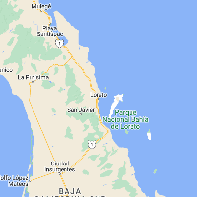 Map showing location of Loreto (26.011100, -111.344690)