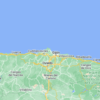 Map showing location of Luanco (43.615170, -5.793440)