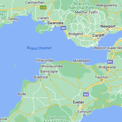 Map showing location of Lynmouth (51.231320, -3.833110)