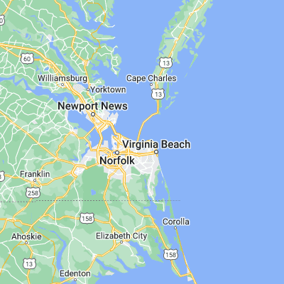 Map showing location of Lynnhaven Inlet (36.908200, -76.091880)