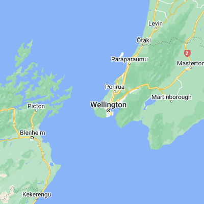 Map showing location of Makara Beach (-41.220210, 174.712960)
