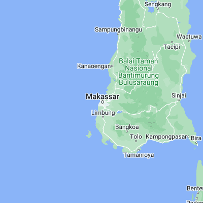 Map showing location of Makassar (-5.140000, 119.422100)