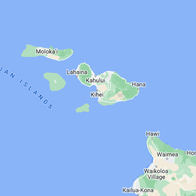 Map showing location of Mākena (20.654440, -156.442500)