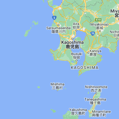 Map showing location of Makurazaki (31.266670, 130.316670)