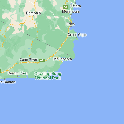 Map showing location of Mallacoota (-37.558960, 149.754070)