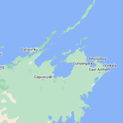 Map showing location of Mallison Island (-12.185400, 136.134090)