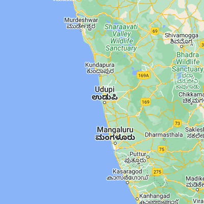 Map showing location of Malpe (13.350000, 74.716670)