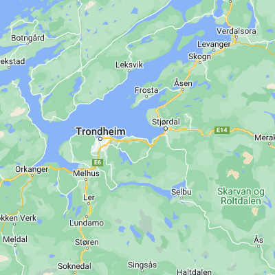 Map showing location of Malvik (63.433330, 10.683330)