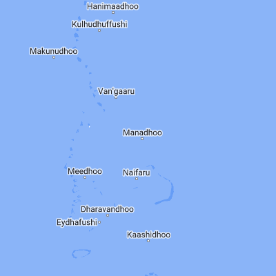 Map showing location of Manadhoo (5.766670, 73.383330)