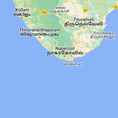 Map showing location of Manavalakurichi (8.133330, 77.300000)