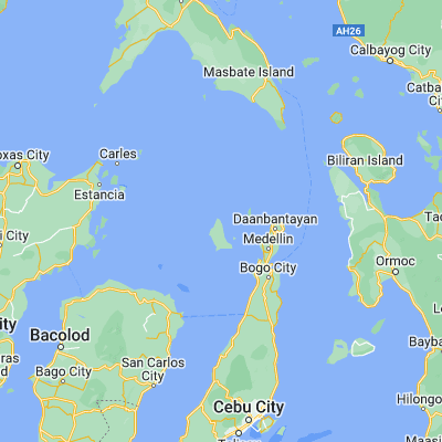 Map showing location of Mancilang (11.283500, 123.746200)