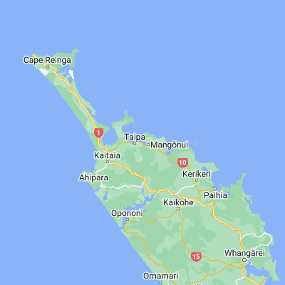 Map showing location of Mangonui (-34.990490, 173.531710)