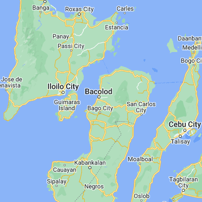 Map showing location of Mansilingan (10.631110, 122.978890)