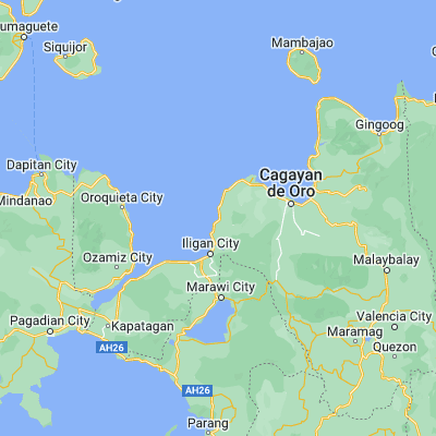 Map showing location of Manticao (8.404170, 124.286670)
