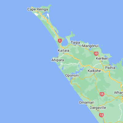 Map showing location of Manukau (-35.233330, 173.216670)