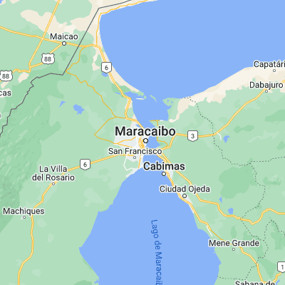 Map showing location of Maracaibo (10.631670, -71.640560)