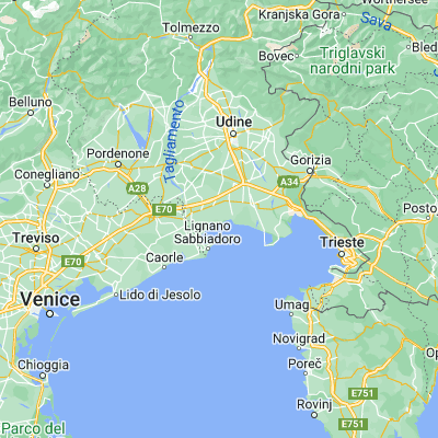 Map showing location of Marano Lagunare (45.766390, 13.169170)