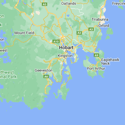 Map showing location of Margate (Tas) (-43.028140, 147.262560)