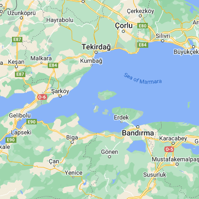 Map showing location of Marmara (40.586330, 27.555410)