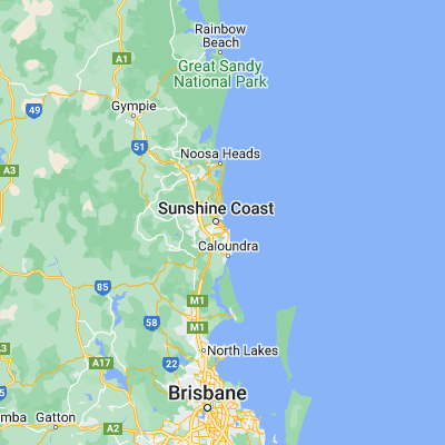 Map showing location of Maroochydore Beach (-26.657850, 153.104390)