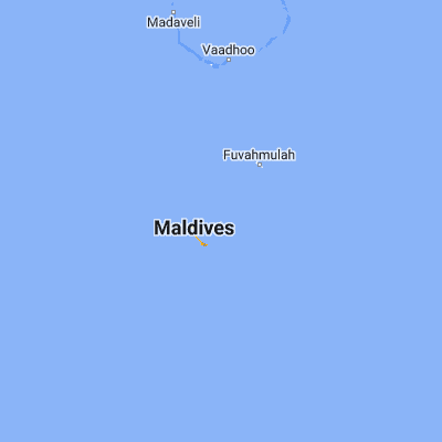 Map showing location of Meedhoo (-0.583330, 73.233330)