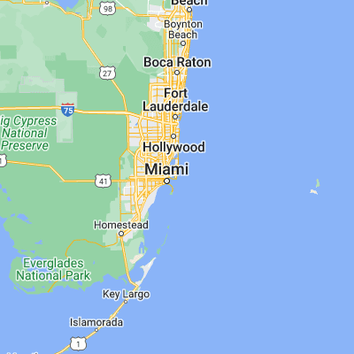 Map showing location of Miami Beach (25.790650, -80.130050)