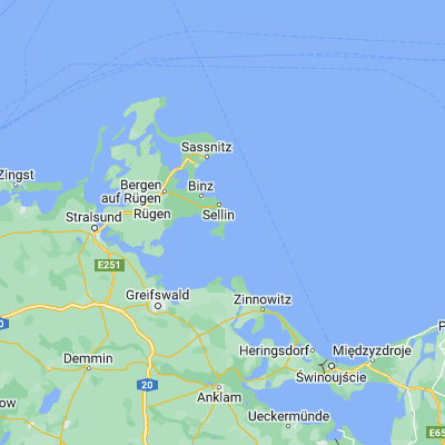 Map showing location of Middelhagen (54.330390, 13.704930)