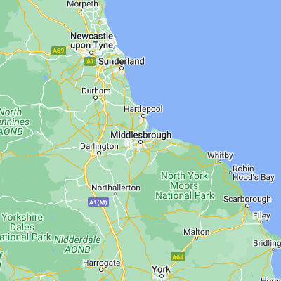Map showing location of Middlesbrough (54.576230, -1.234830)