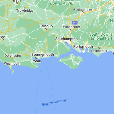 Map showing location of Milford on Sea (50.725610, -1.590040)