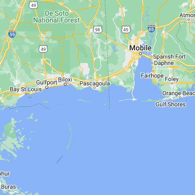 Map showing location of Mississippi Sound (30.266870, -88.516680)