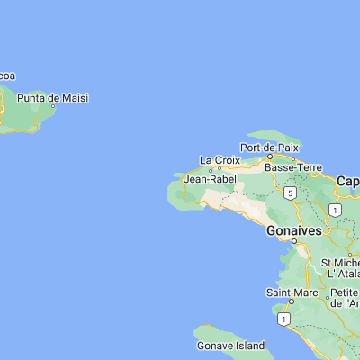 Map showing location of Môle Saint-Nicolas (19.800000, -73.383330)
