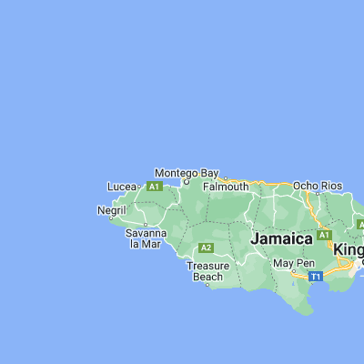 Map showing location of Montego Bay (18.471160, -77.918830)