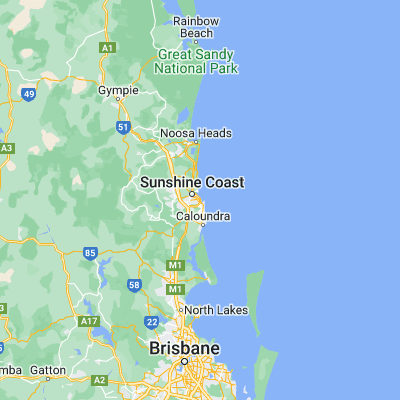 Map showing location of Mooloolaba (-26.681640, 153.119250)