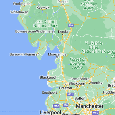 Map showing location of Morecambe (54.068350, -2.861080)
